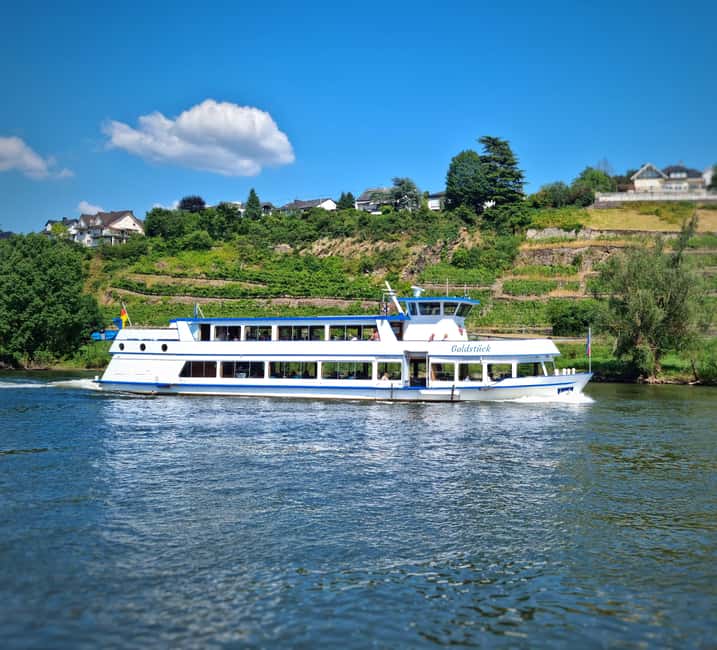 2-River Day-trip by boat to Koblenz and return from Alken - Winningen puts vineyards on the steep slopes