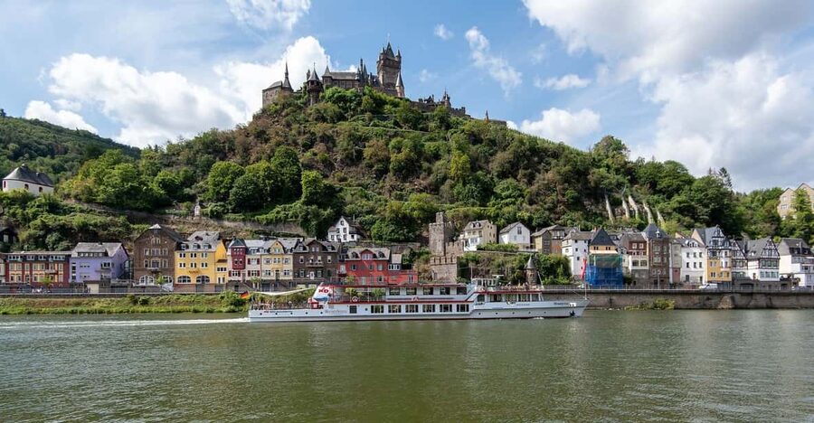 Cochem: KD Panoramic Evening Cruise on the Moselle River - The first view of Reichsburg Castle