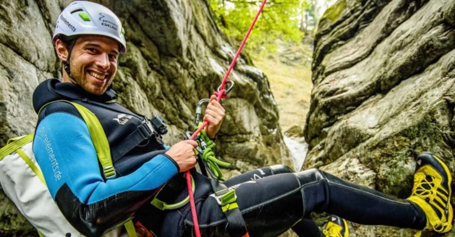 Dornbirn: Kobelach Canyon Exploration and Abseiling Tour - A fast slide brings the canyon to a close