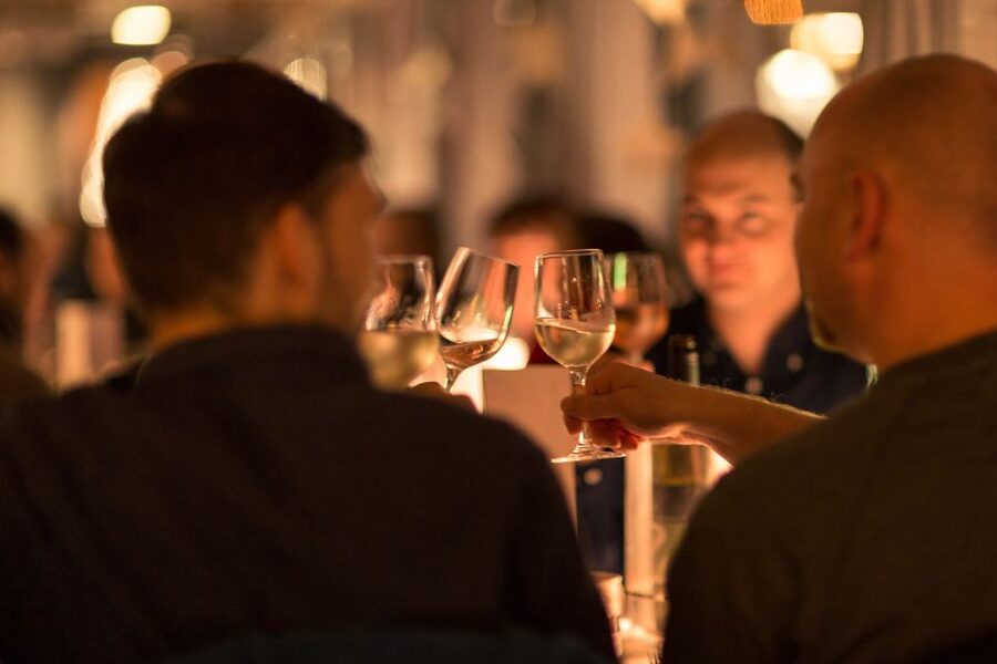 Dresden: Evening River Cruise with Dinner - The salon, seating, and evening mood