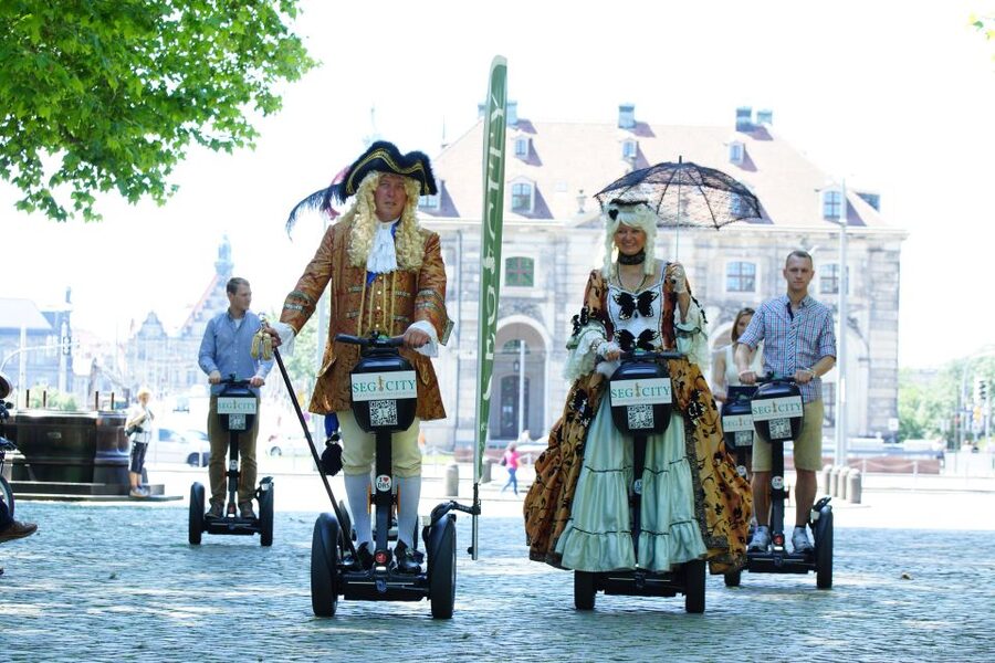 Dresden: Guided Segway Tour - Starting beneath the Golden Rider