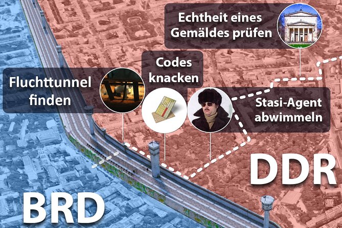 Escaping and spying on the Berlin Wall Scavenger hunt - Key points at a glance