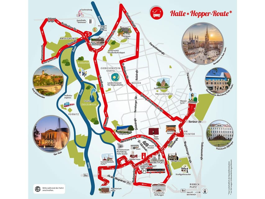 Halle (Saale) : Die Stadtrundfahrt mit dem Halle-Hopper - Zoo, the Landesmuseum, and Landgericht