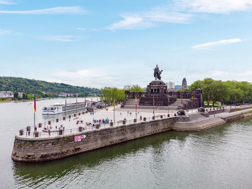 Koblenz: Old Town Sightseeing Cruise along the Rhine - First views: Deutsches Eck and the two rivers