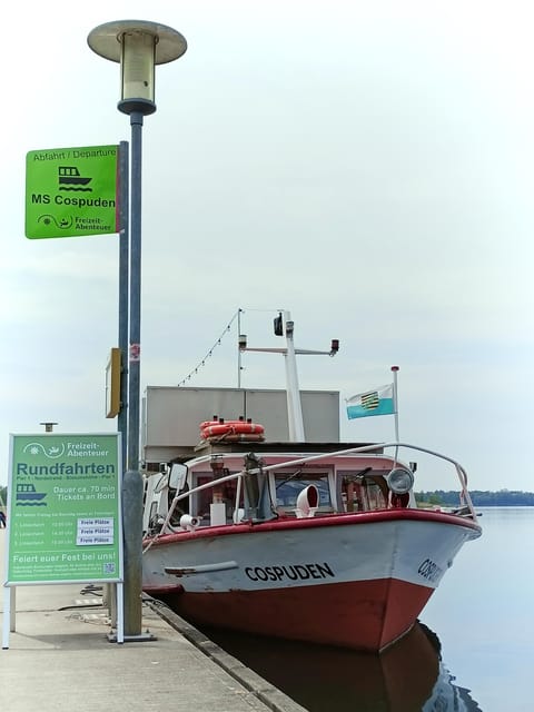 Mulled wine ride in the Leipzig New Zealand - Boarding the Cospuden passenger ship