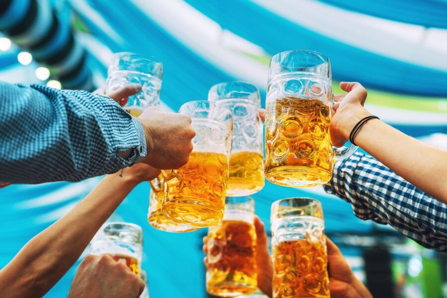 München: Oktoberfest Experience and Lunch in Tent - The reserved tent table and Augustiner atmosphere
