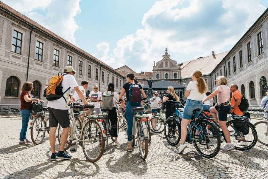Munich 3-Hour Guided Bike Tour - Passing the Hofbräuhaus and riding Maximilianstrasse