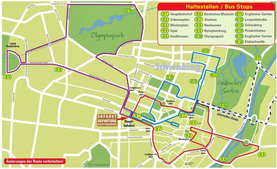 Munich Hop-On Hop-Off Tour: 1-Day or 2-Day Ticket - City Tour: Marienplatz, Karlsplatz, and the old center