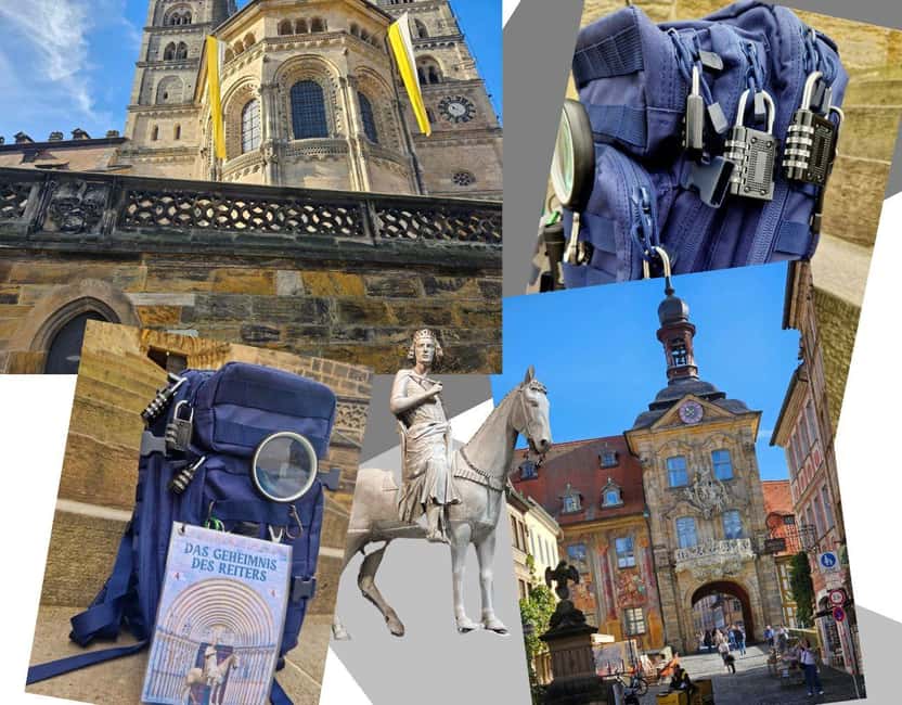 Outdoor Escape Game with puzzle backpack Bamberg: The Secret of the Horseman - Following the Bamberg Rider through the old city