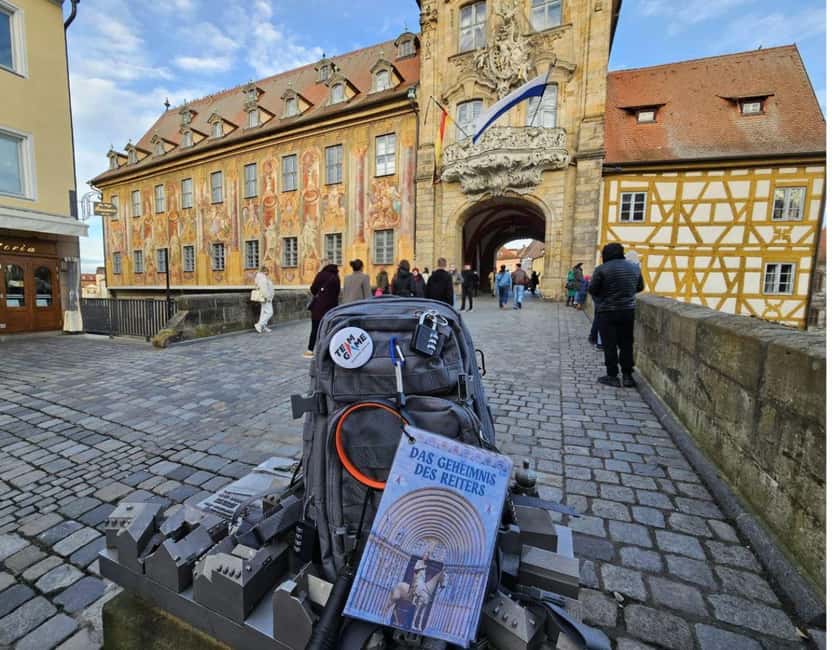 Outdoor Escape Game with puzzle backpack Bamberg: The Secret of the Horseman - Thirteen puzzles, six locks, and a real team challenge