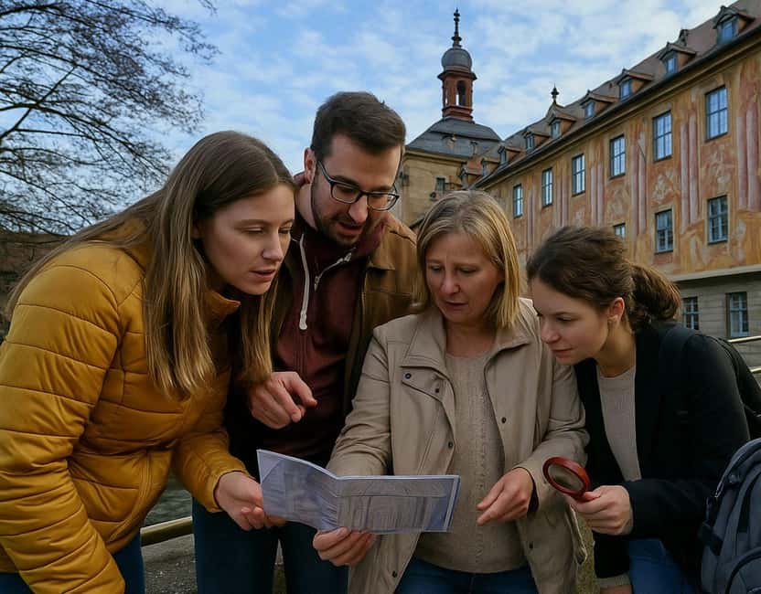Outdoor Escape Game with puzzle backpack Bamberg: The Secret of the Horseman - German instructions and the right kind of group