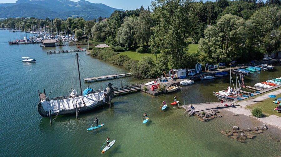 Stand Up Paddling at lake Chiemsee - Starting at Badeplatz Schraml