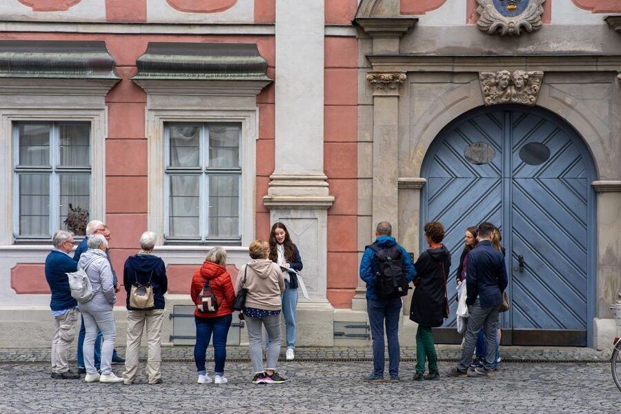 Witch Trials in Bamberg - Geyerswörth Palace adds a wider view of Bamberg